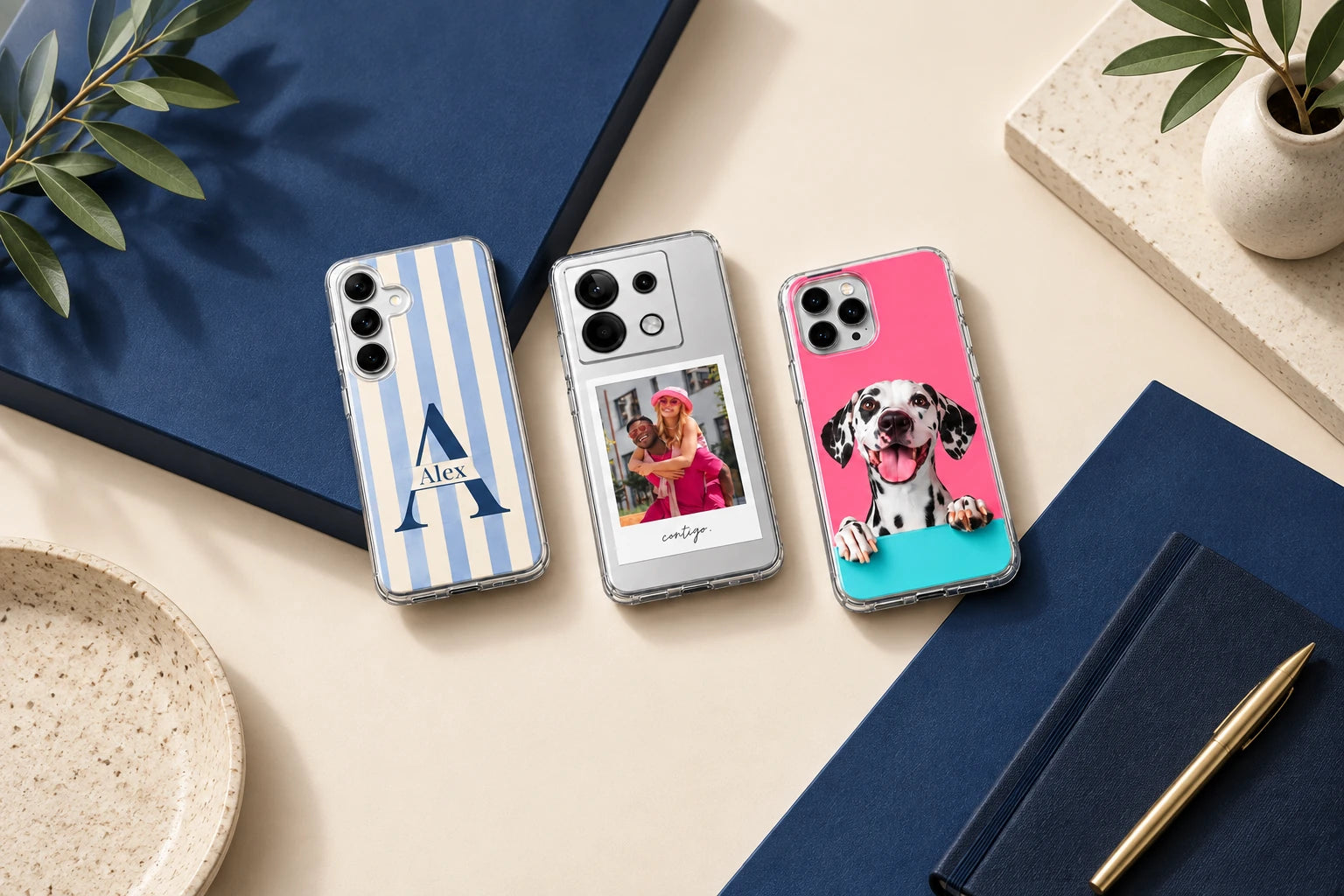 Fundas Samsung, Xiaomi e iPhone con inicial, foto y mascota